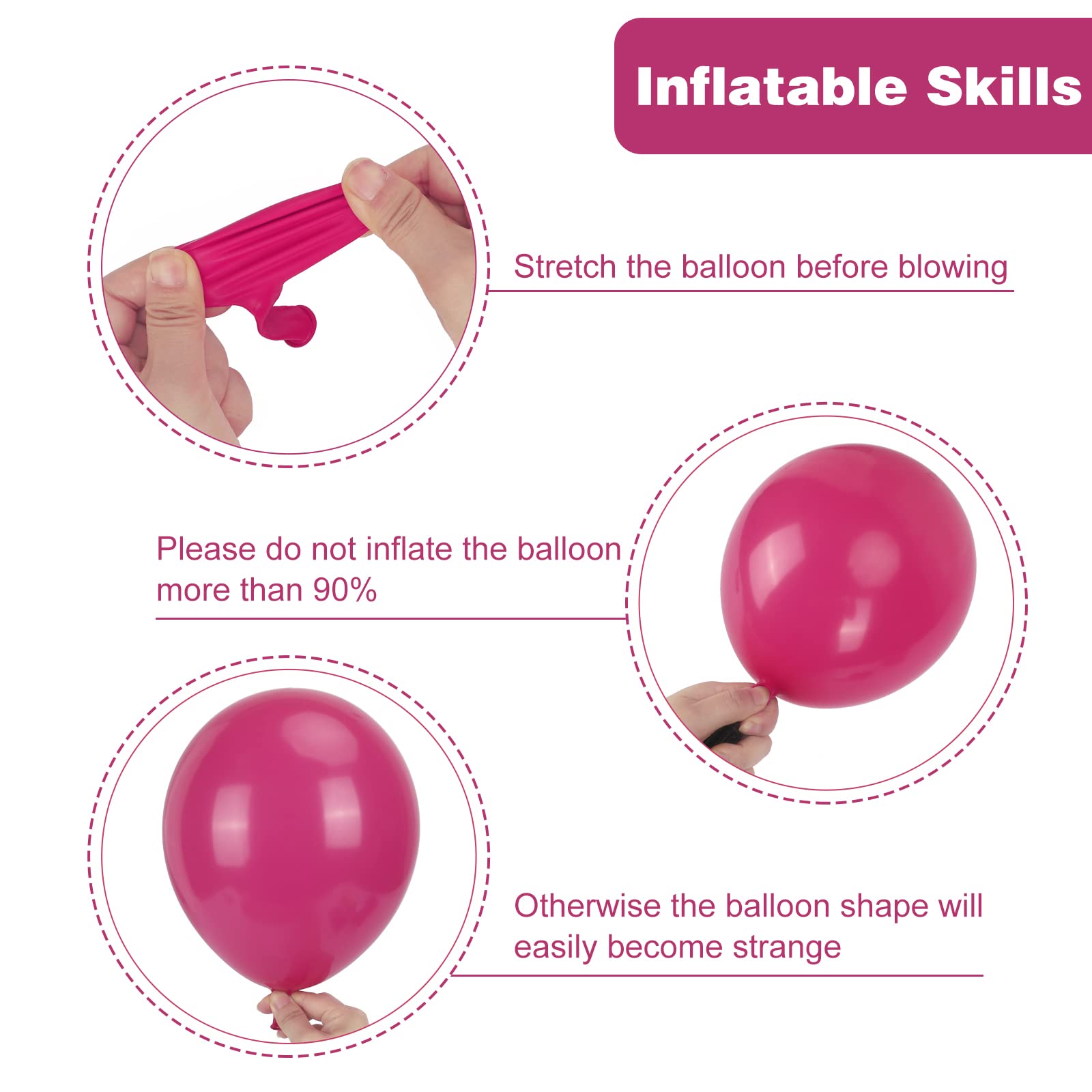 RUBFAC 10-inch balloons add balanced layers to a balloon arch.
