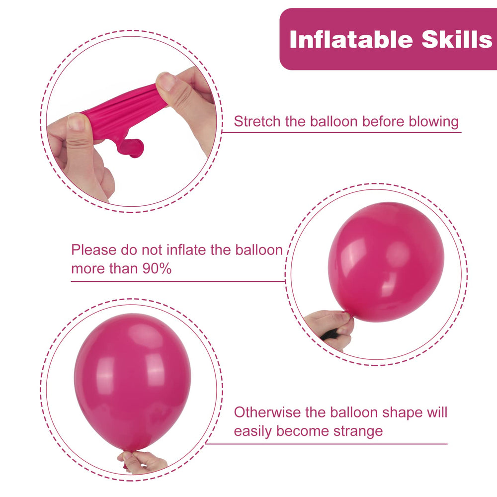 RUBFAC 10-inch balloons add balanced layers to a balloon arch.
