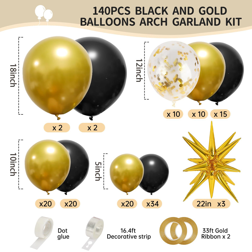 RUBFAC metallic gold balloons close-up with premium latex finish
