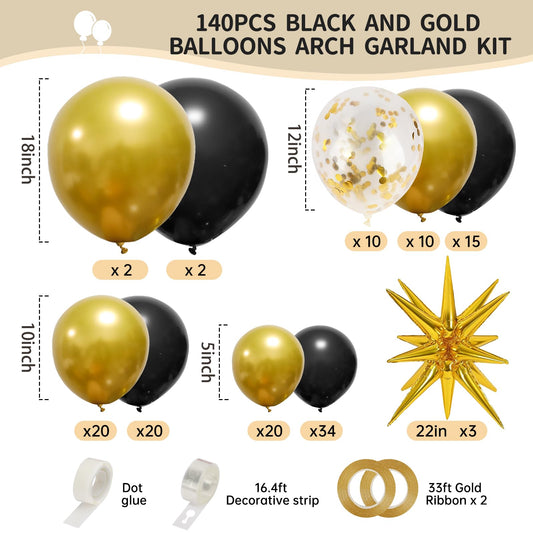 RUBFAC metallic gold balloons close-up with premium latex finish