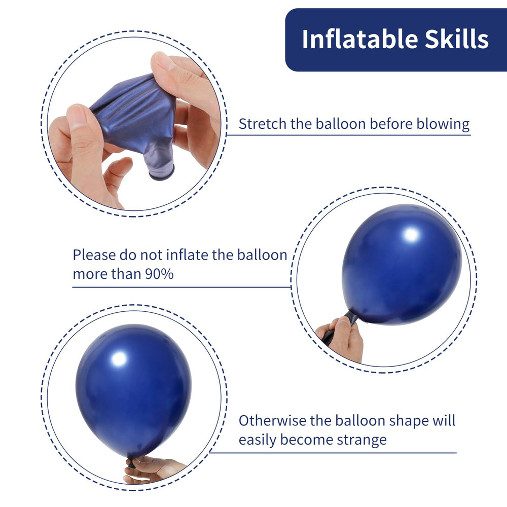 rubfac navy blue balloons 10inch versatile for mixed-size garland layouts
