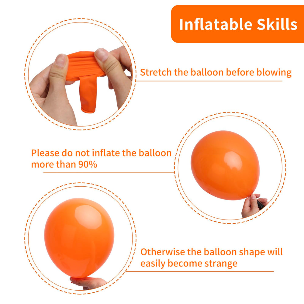 RUBFAC orange 10inch balloons bulk ideal for layered balloon designs.