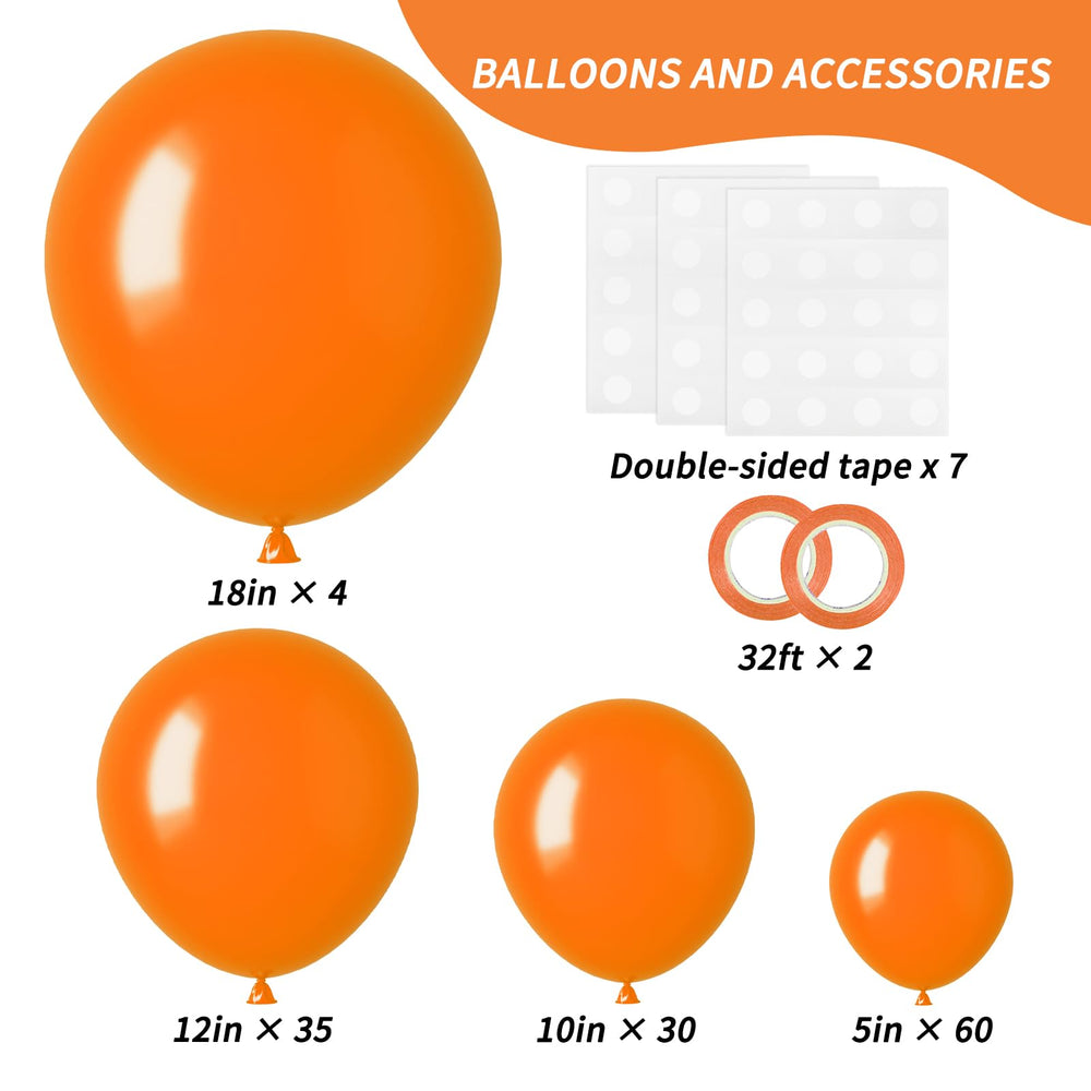 RUBFAC orange 12inch balloons bulk for cheerful garlands and centerpieces.