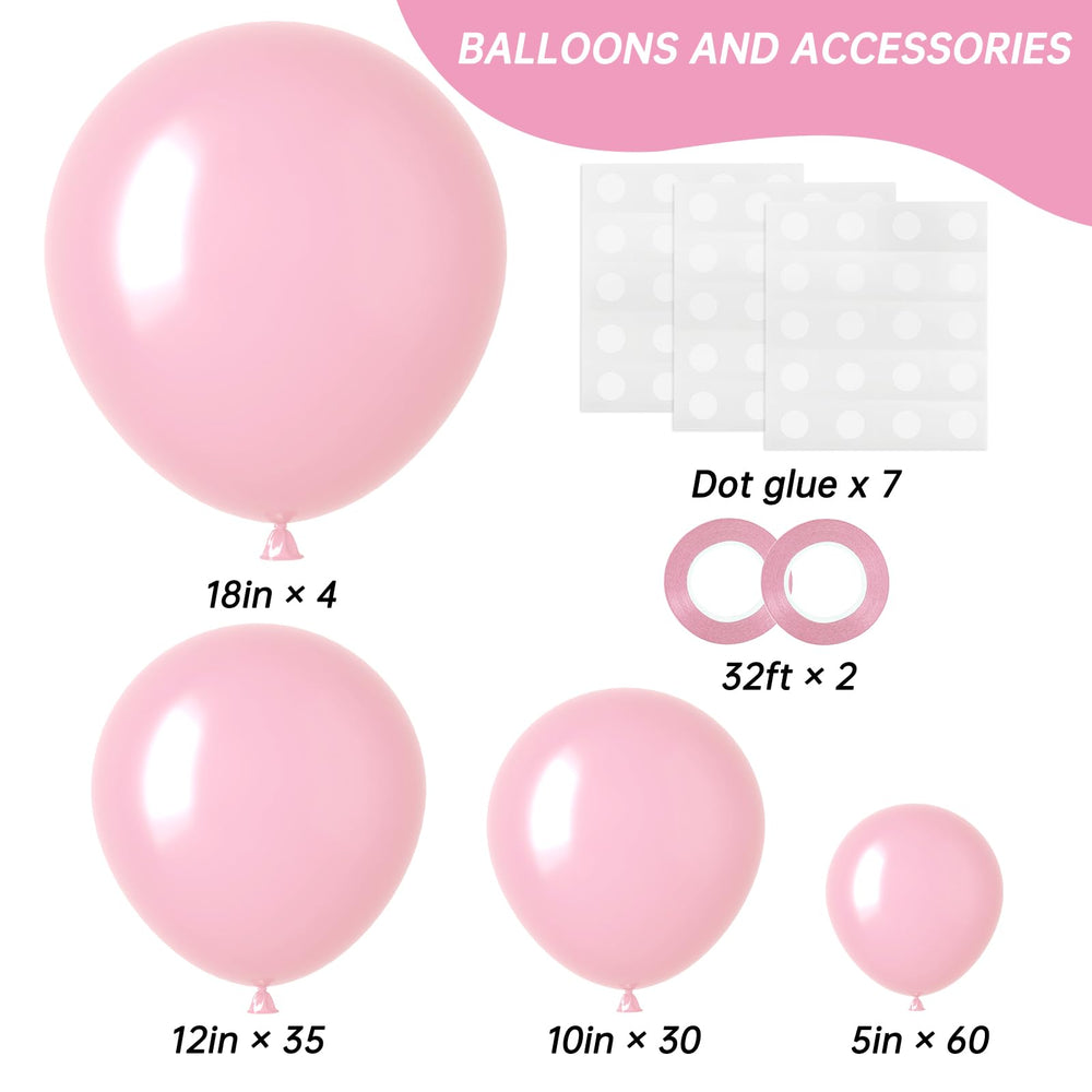 RUBFAC pastel pink 12-inch balloons for versatile garland accents at parties