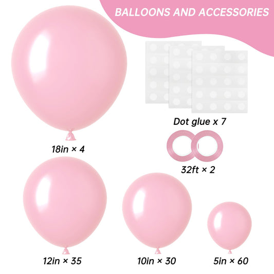 RUBFAC pastel pink 12-inch balloons for versatile garland accents at parties