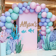 RUBFAC pastel pink balloons arch ideas for weddings, baby showers, and celebrations