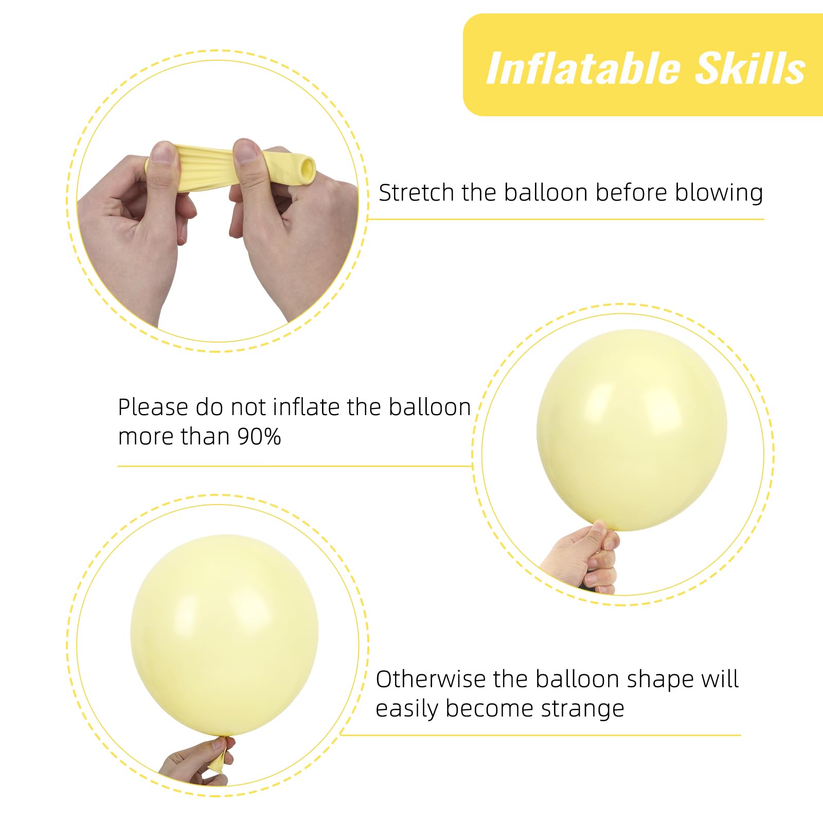 RUBFAC pastel yellow 10-inch balloons for versatile party decor