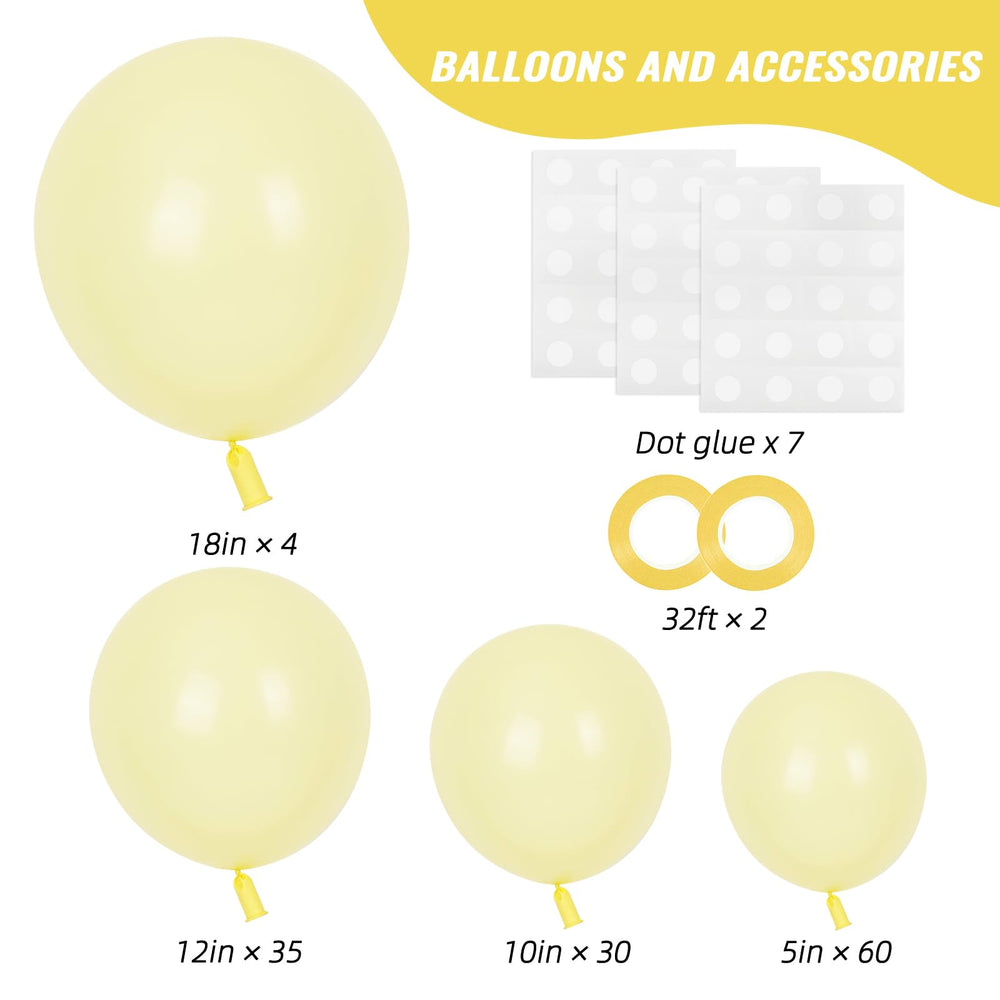 RUBFAC pastel yellow 12-inch balloons for charming table decor