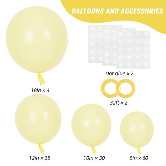 RUBFAC pastel yellow 12-inch balloons for charming table decor