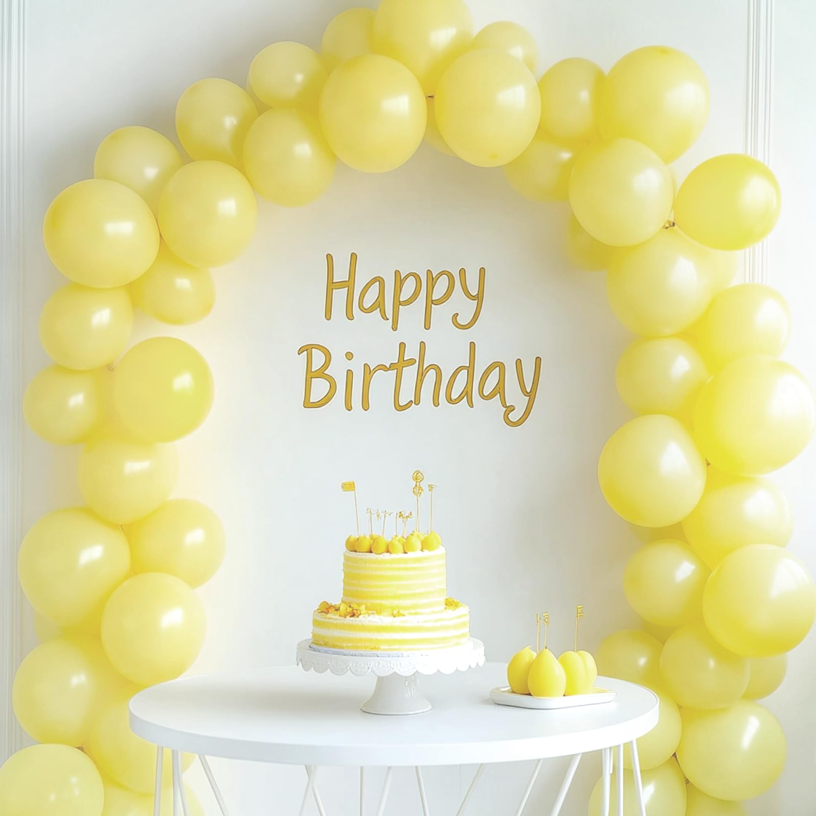 RUBFAC pastel yellow 5-inch balloons add color accents