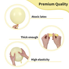 Rubfac pastel yellow balloons 10in versatile for garlands and arches.