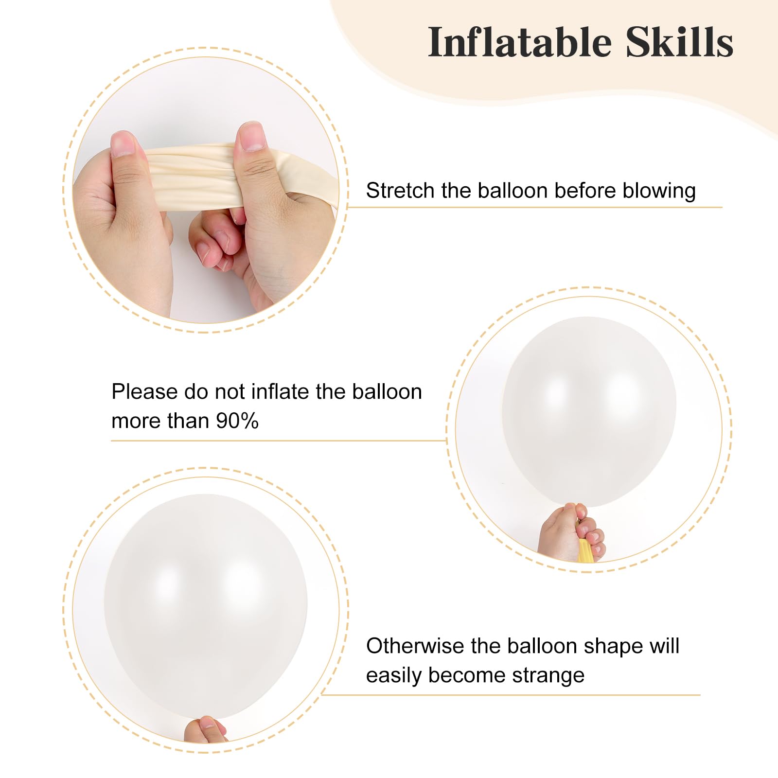 RUBFAC pearl white 10-inch balloons versatile for centerpiece backdrops.
