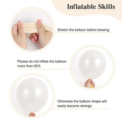 RUBFAC pearl white 10-inch balloons versatile for centerpiece backdrops.
