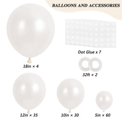 RUBFAC pearl white 12-inch balloons add height for party garlands.