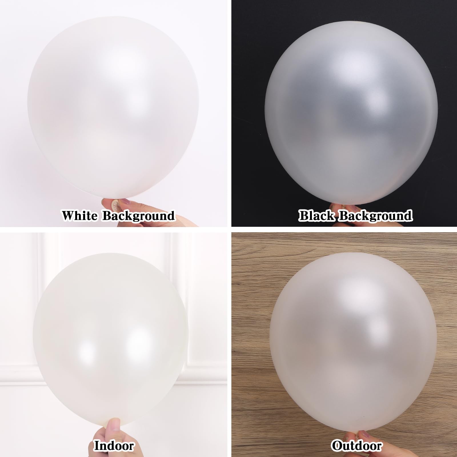 RUBFAC pearl white 5-inch balloons perfect for delicate accents.