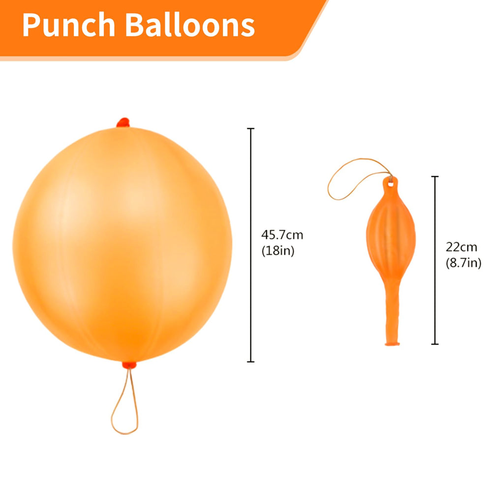 rubfac punch balloons orange neon for safe, durable kids' playtime.