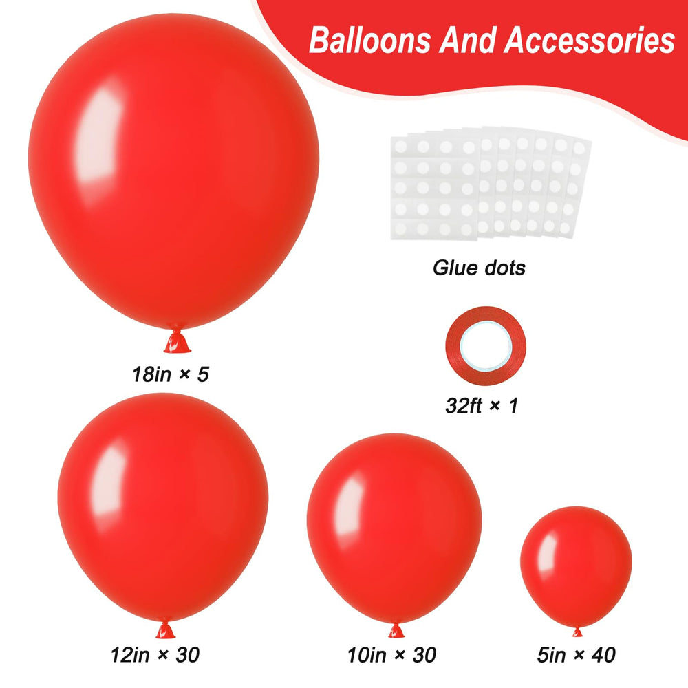 Rubfac red balloons 12-inch for versatile garlands and vivid color accents.