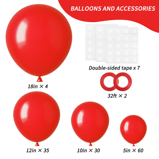 Rubfac red balloons 12-inch pack for versatile garland decorations