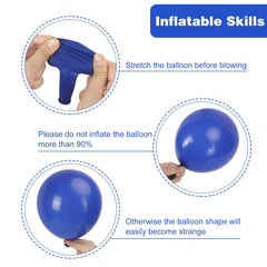 Rubfac royal blue 10-inch balloons for versatile centerpieces.