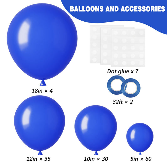 Rubfac royal blue 12-inch balloons for vibrant garlands.