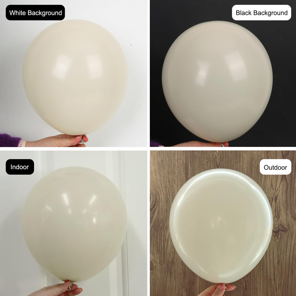 Rubfac sand white 10-inch balloon complements mixed sizes for decor