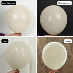 Rubfac sand white 10-inch balloon complements mixed sizes for decor