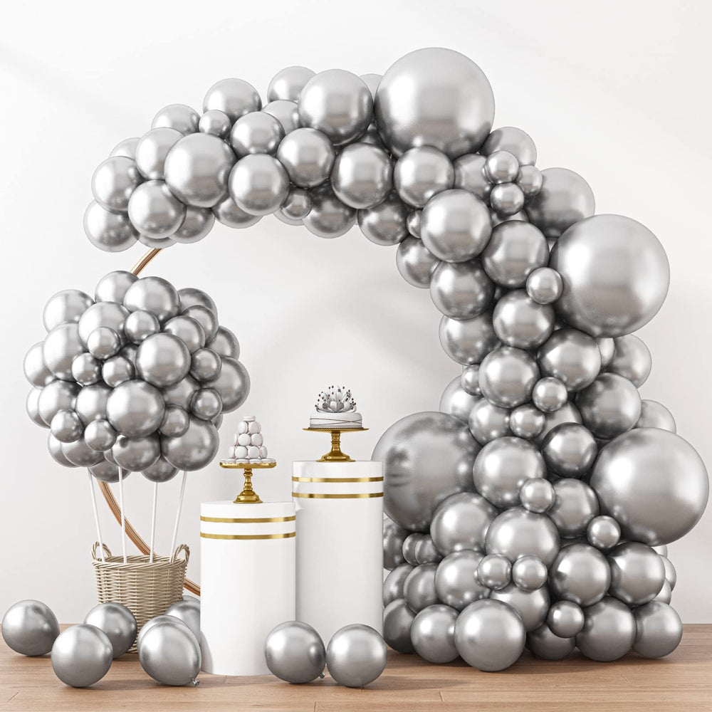 Rubfac silver balloons 18-inch for striking party decor