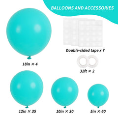 RUBFAC teal blue 12-inch balloons ideal for garland and centerpiece decor.