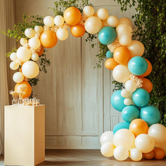 RUBFAC teal blue 5-inch balloons great as filler accents for arches.