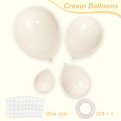 Rubfac White Sand Balloons 12-inch for elegant party garland ideas.
