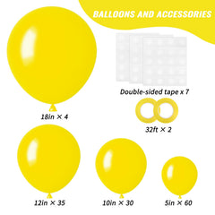 RUBFAC 12-inch yellow balloons, 35pcs, ideal for clusters and arches.