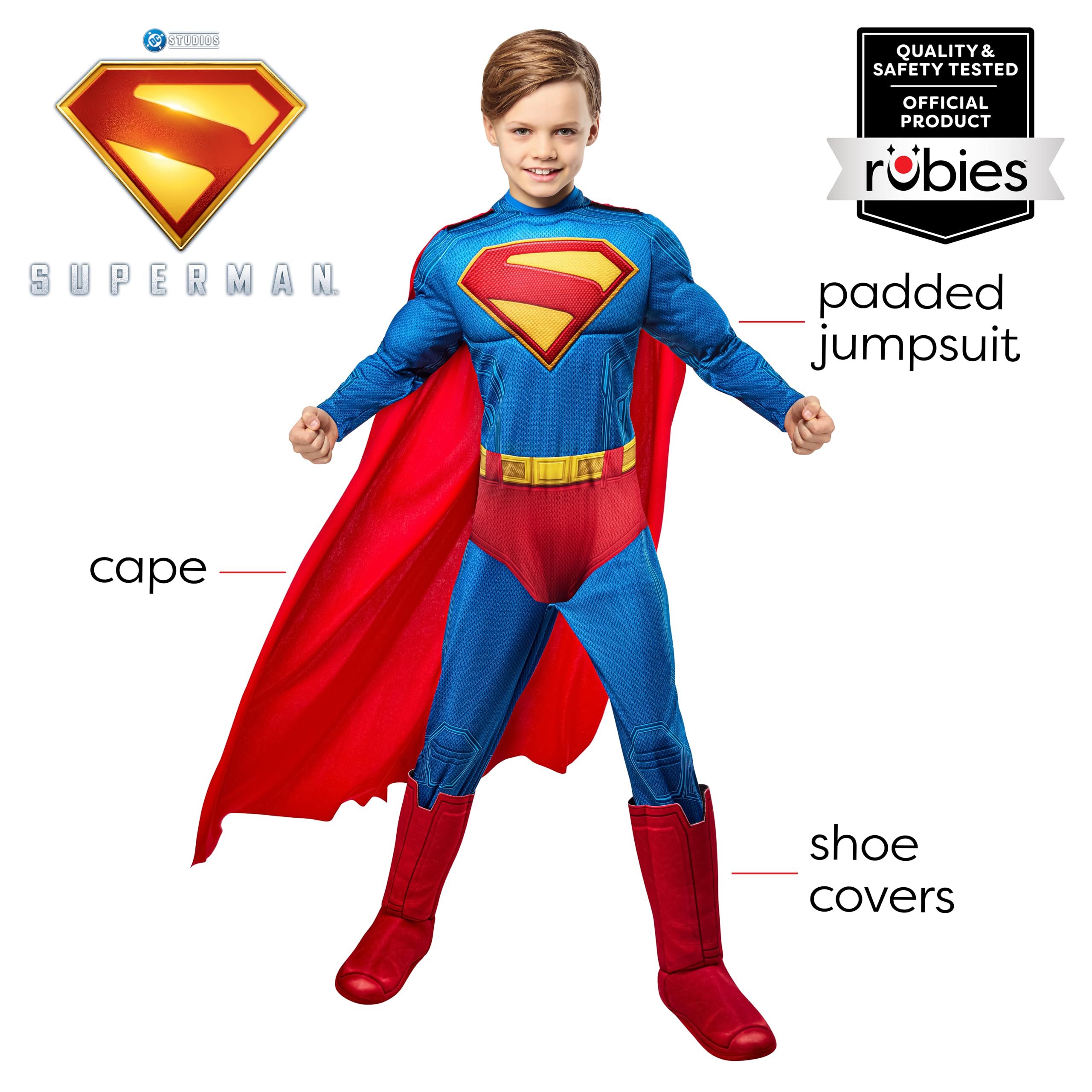 Rubies Superman 2025 cape drape adds dramatic hero flair for playtime