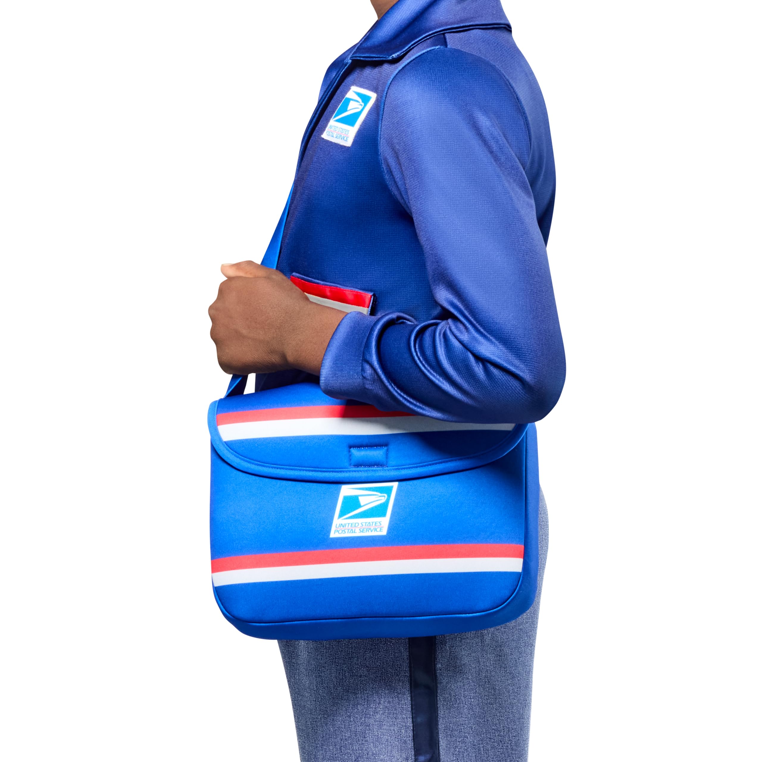 Rubies USPS satchel with hook-and-loop closure for quick access.