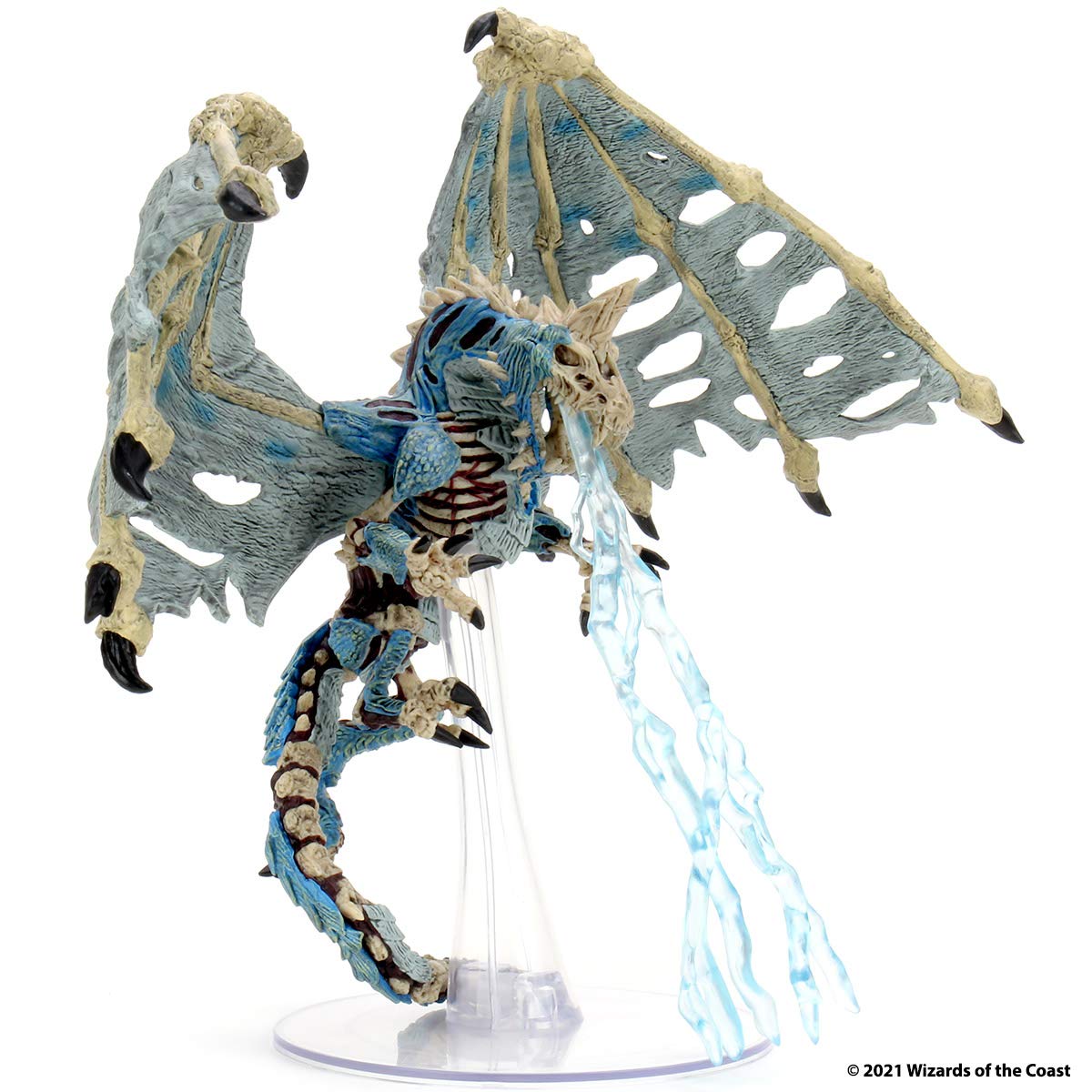 Rubies WizKids Blue Dracolich front view shows bone texture for dramatic tabletop battles.