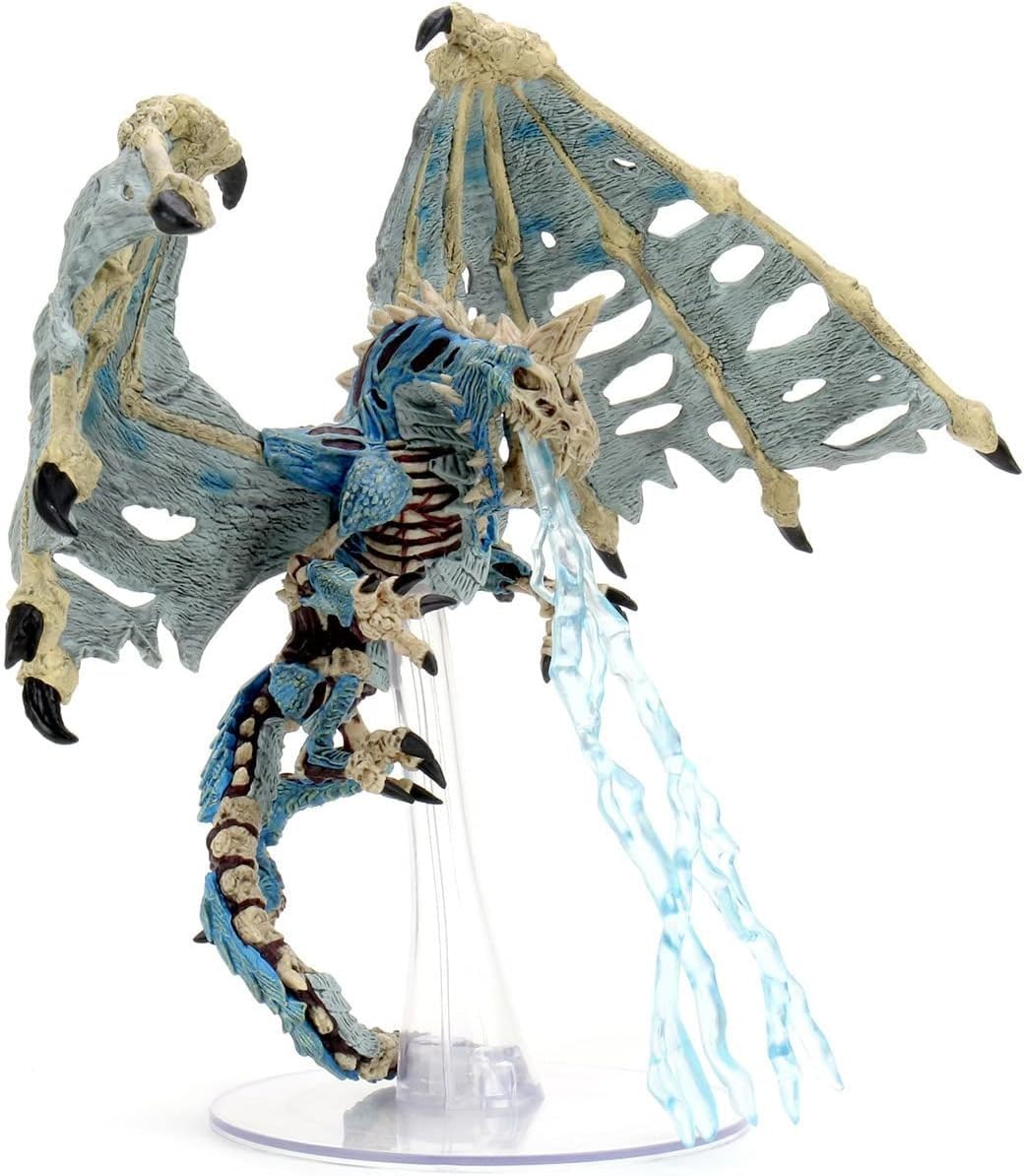 Rubies WizKids Blue Dracolich torn wings silhouette emphasizes fearsome aura.