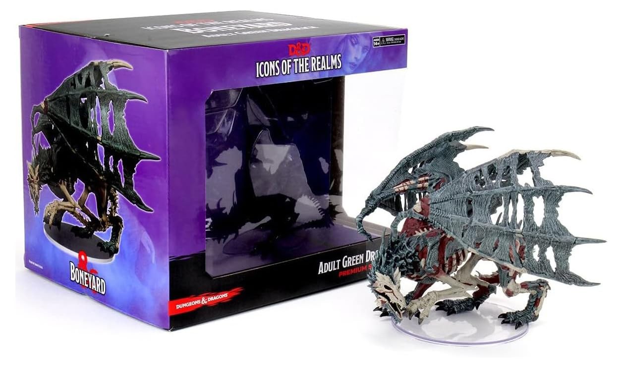 Rubies WizKids Green Dracolich with torn wings for dramatic D&D battles