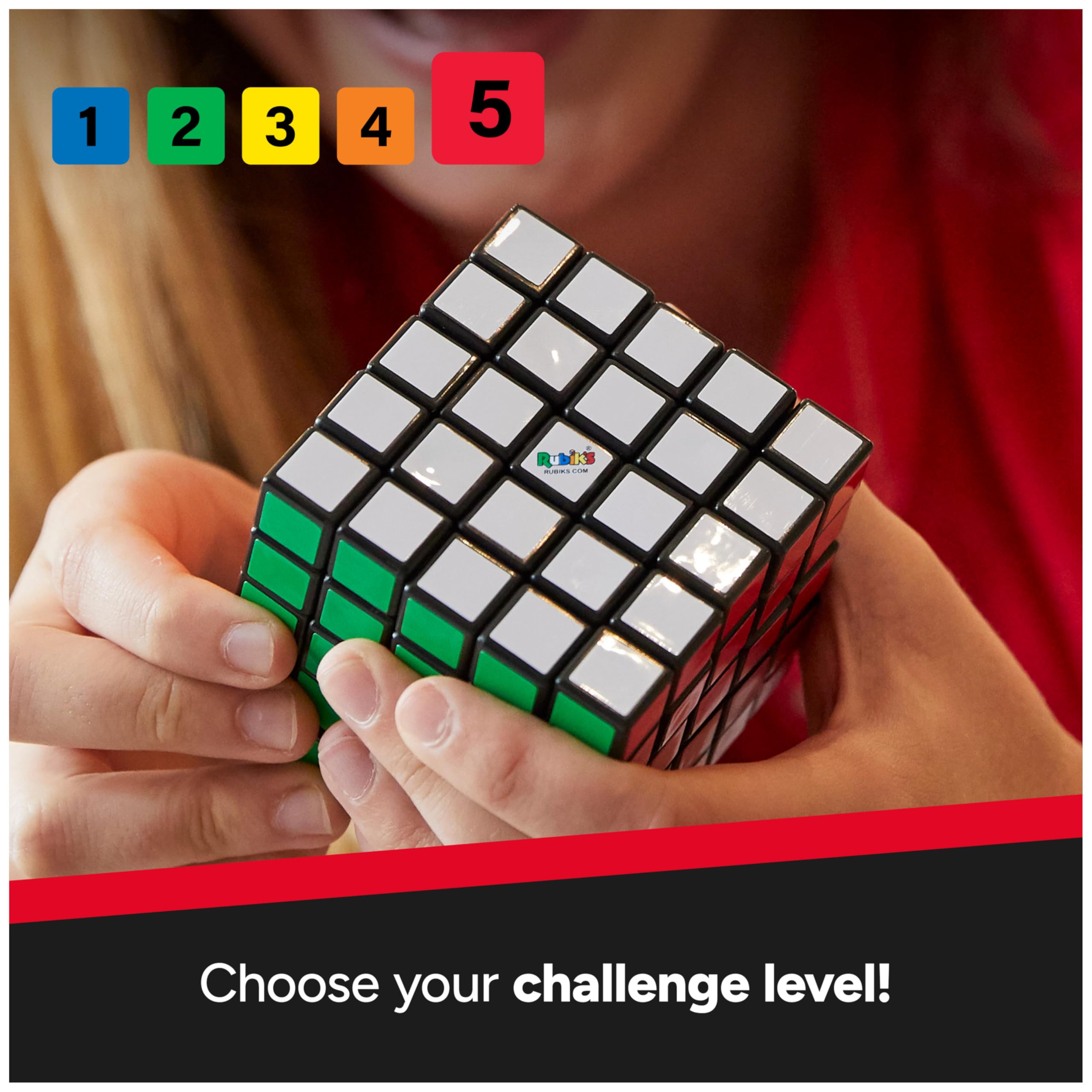 Rubik’s 5x5 solved state displays clean color alignment