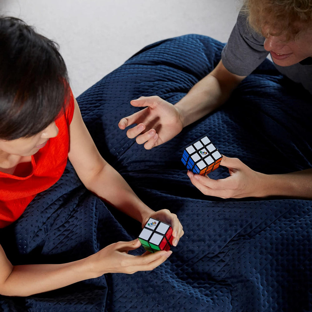 Rubik's Advanced 3x3 cube move close-up, smooth turning for satisfying twists.