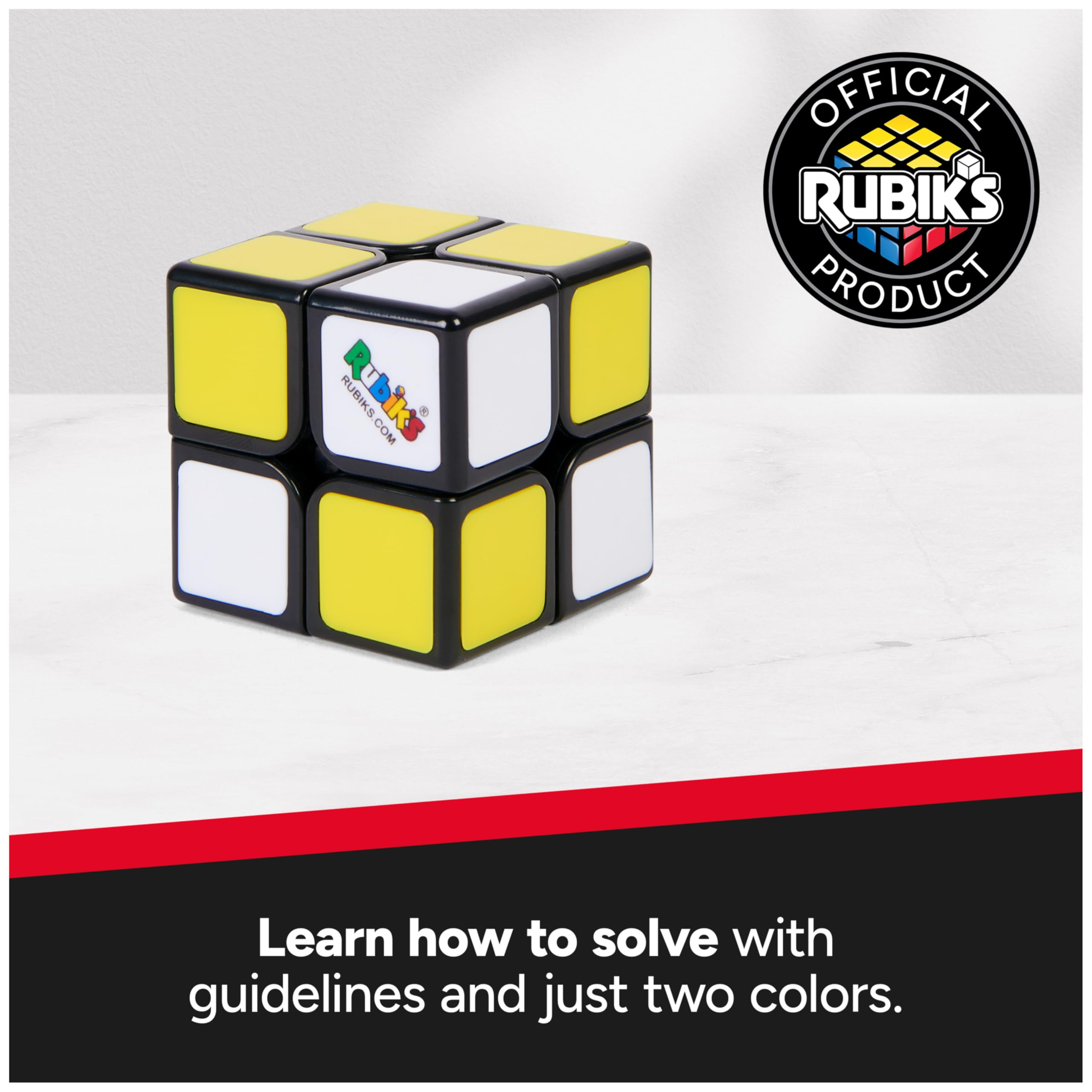 Rubik’s Apprentice 2x2 cube side view, color-matching starter challenge.