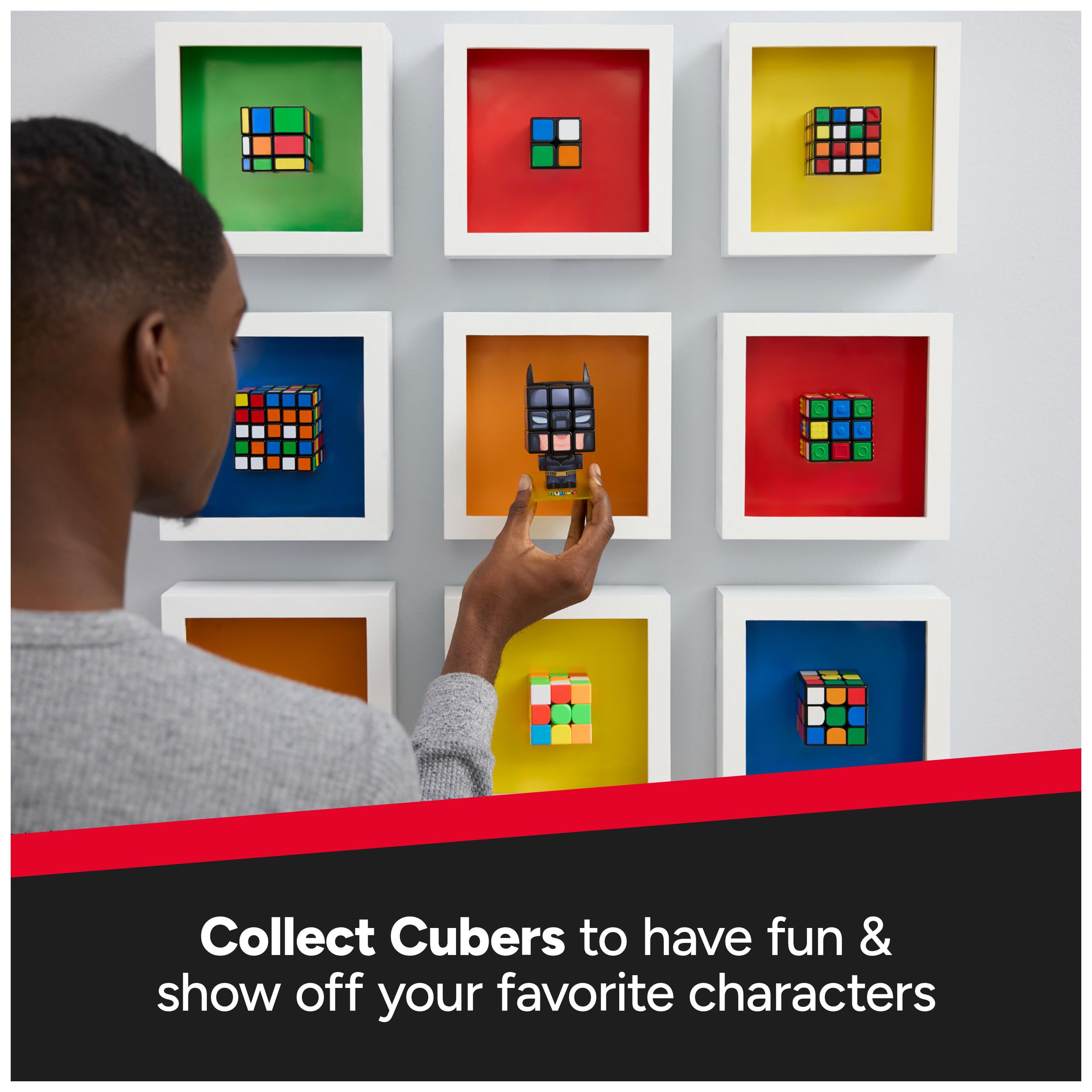 Rubik’s Batman Cuber includes character cube and display pieces.