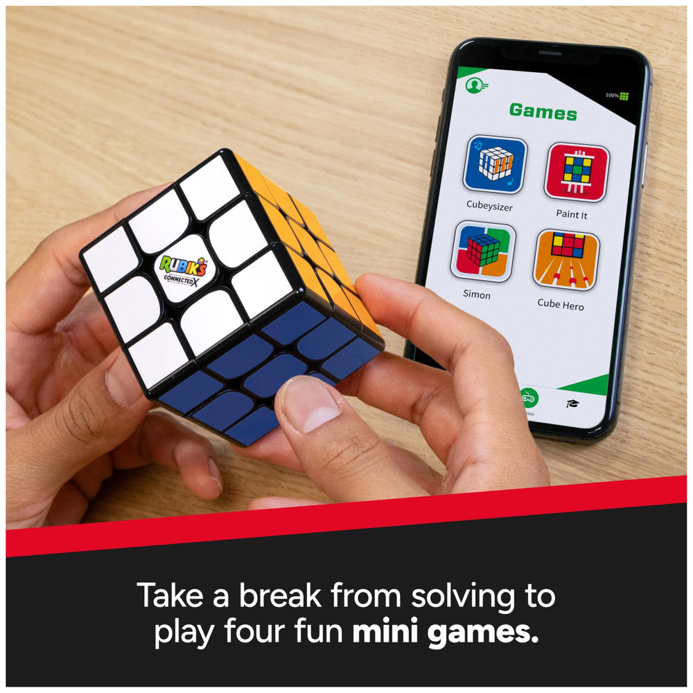Rubik's ConnectedX cube in a backpack for portable STEM play.