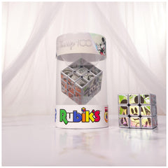 Rubik’s Disney100 Platinum 3x3 cube spin action, showcasing smooth twisting for concentration.