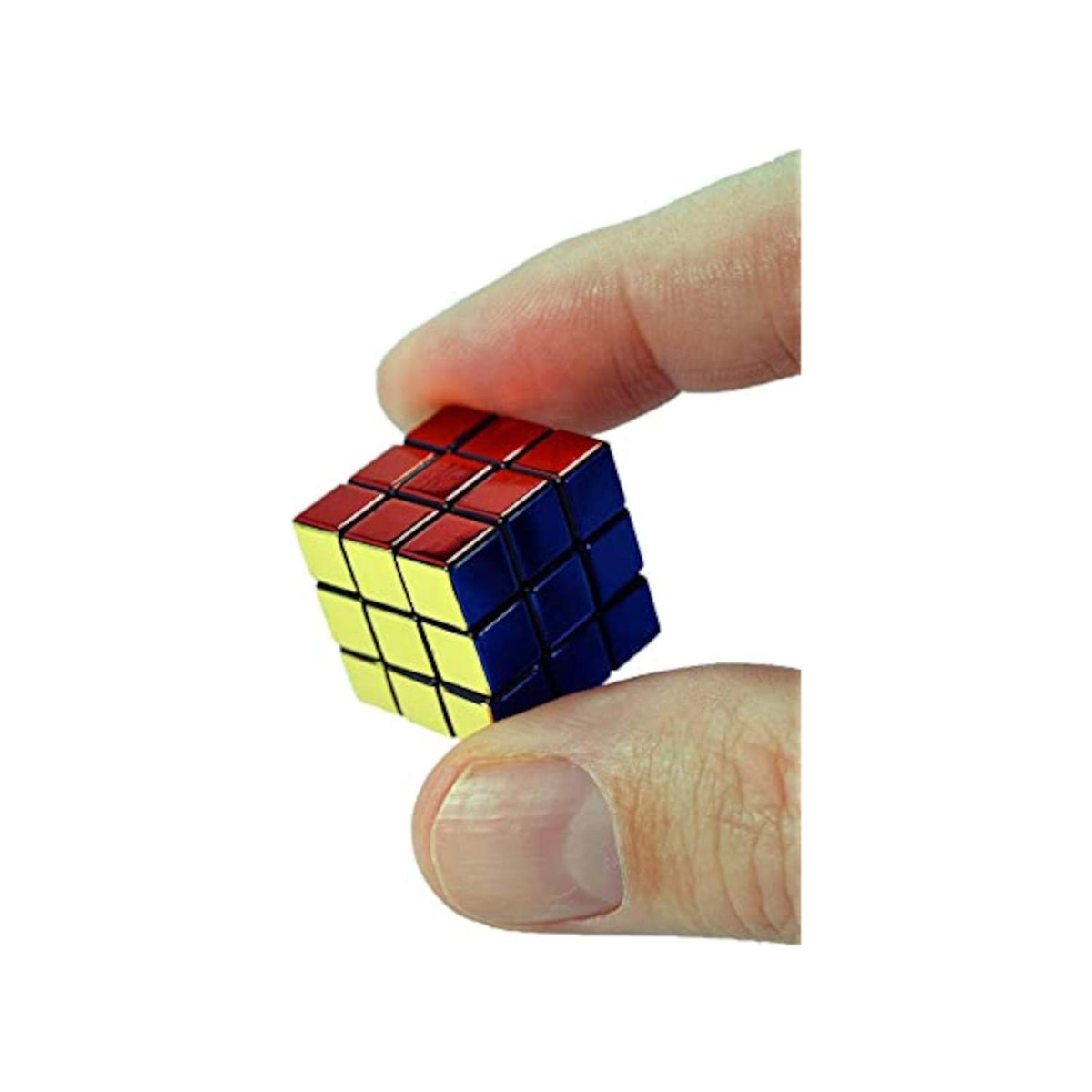 Rubik's World's Smallest Rubik's Cube front view for on-the-go puzzle play