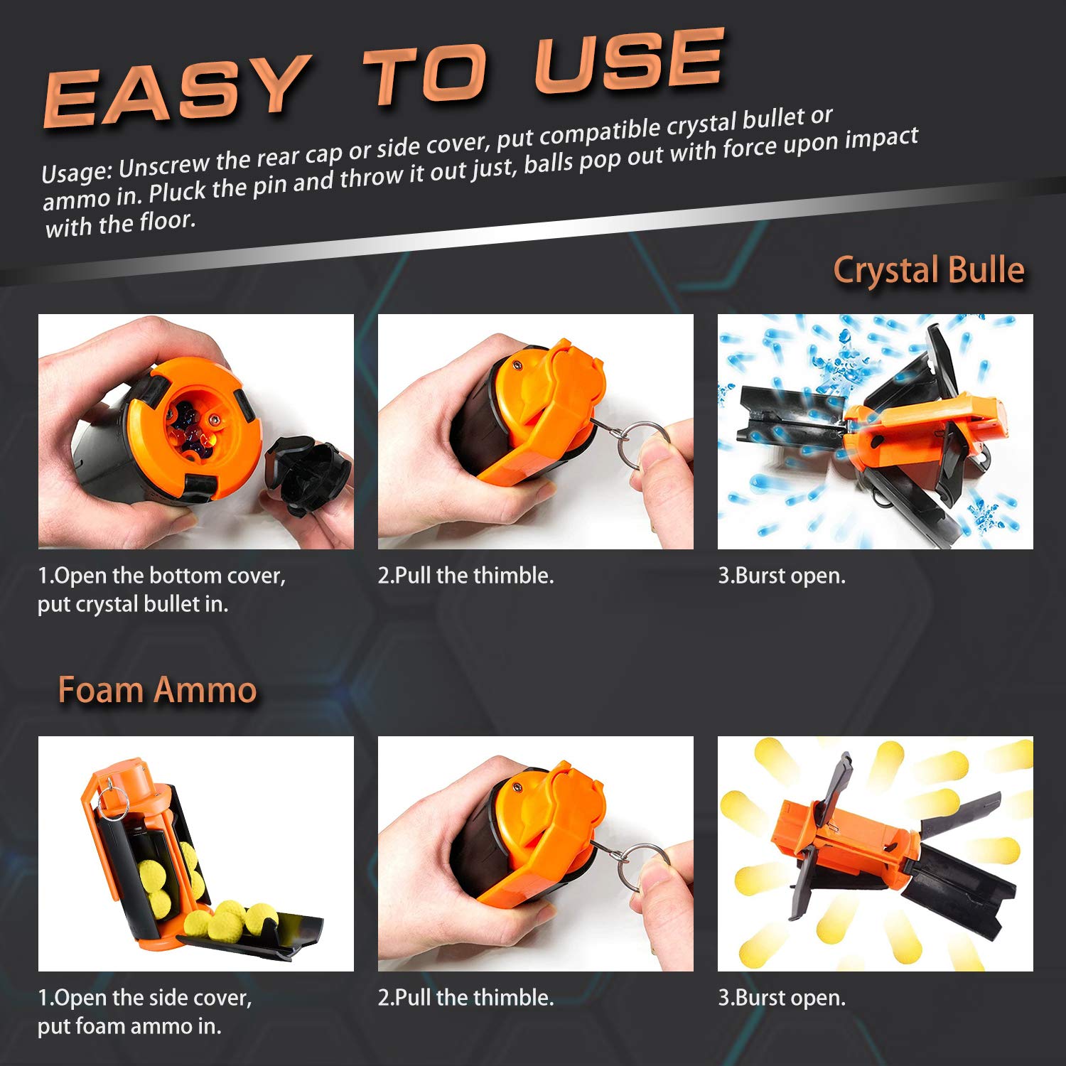Ruibytree CS toy rear-cap action, quick reload for fast-paced rounds.