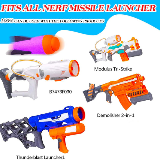 Purple Ruibytree missiles compatible with Nerf launchers for extended backyard battles