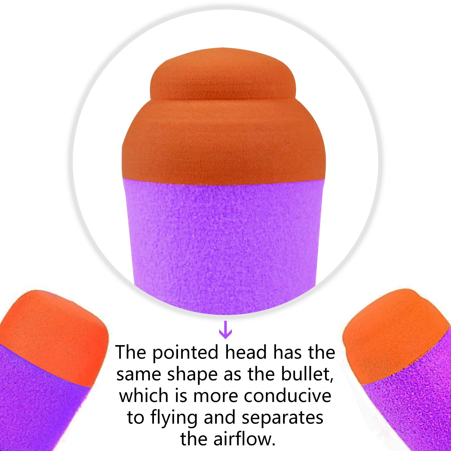 Ruibytree Mega Missile Refill, purple foam ammo, ideal for long-range Nerf rounds