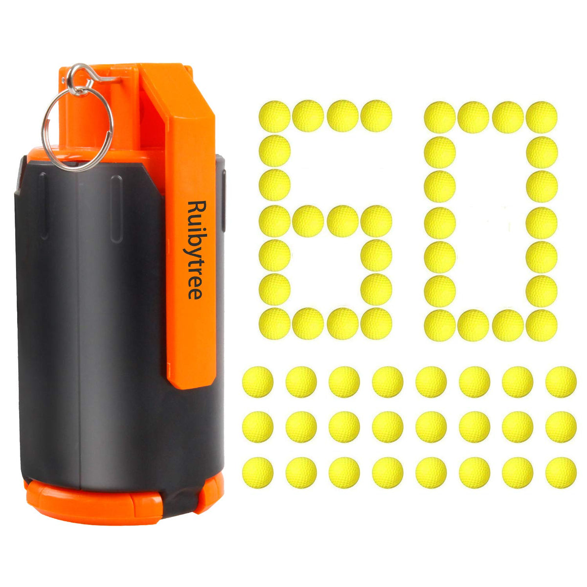 Ruibytree orange tactical plastic toy bomb for Nerf CS battles.