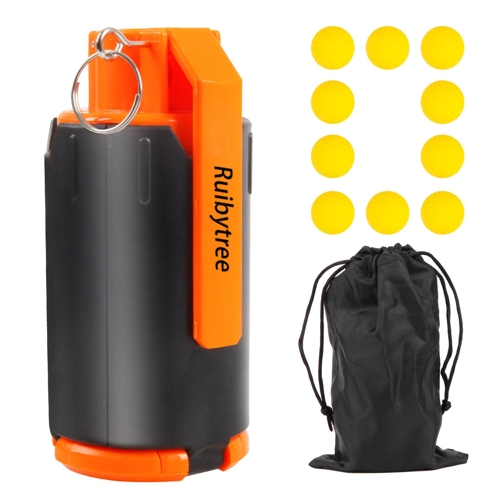 Ruibytree tactical plastic Nerf bomb front view highlights sturdy ABS build for rugged play