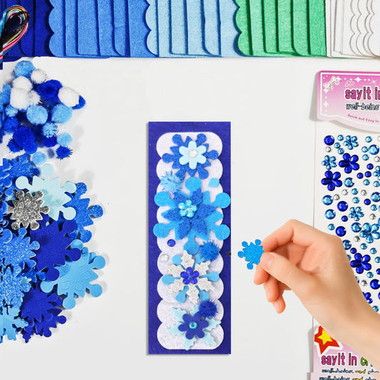 Ruicnte blue foam snowflake stickers add sparkle to crafts.