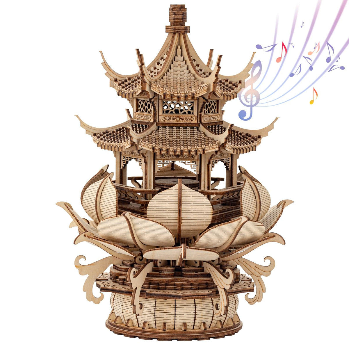 RUIFAM 3D Lotus Pavilion puzzle ready for immersive adult assembly.